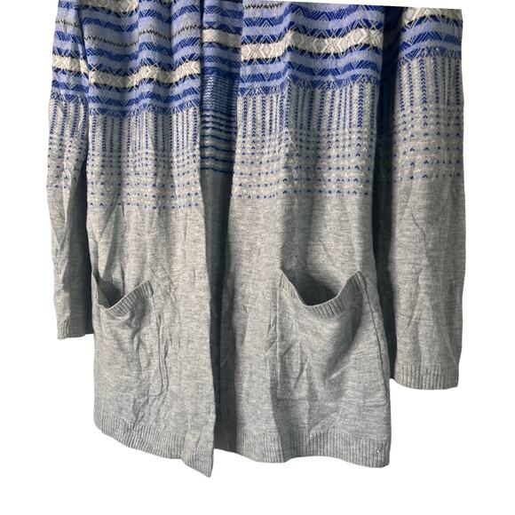 TALBOTS Women's Cardigan Sweater Wool Blend Blue Grey M - Picture 3 of 5